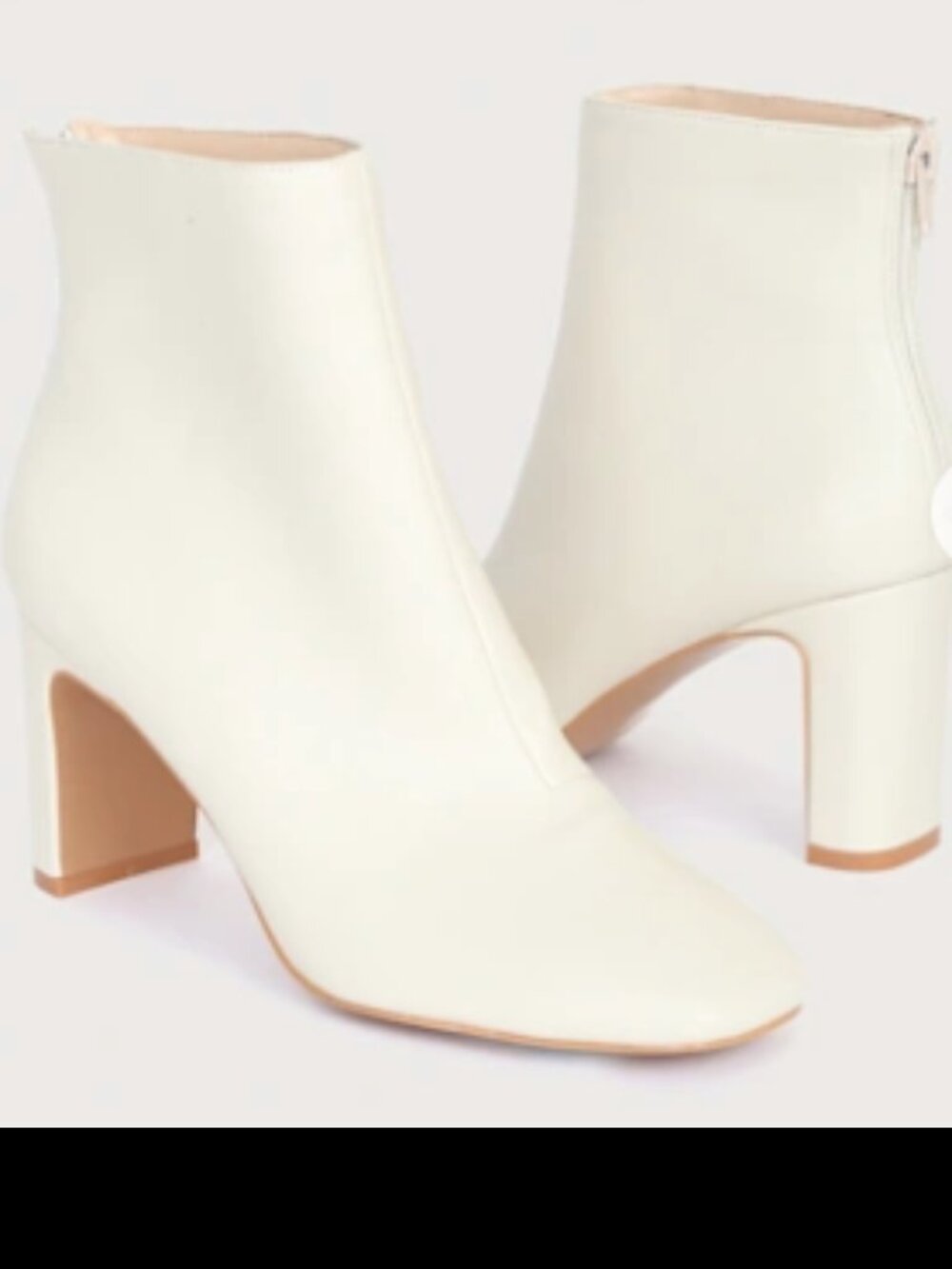 Lulus White Leather Ankle Boots Size 6.5